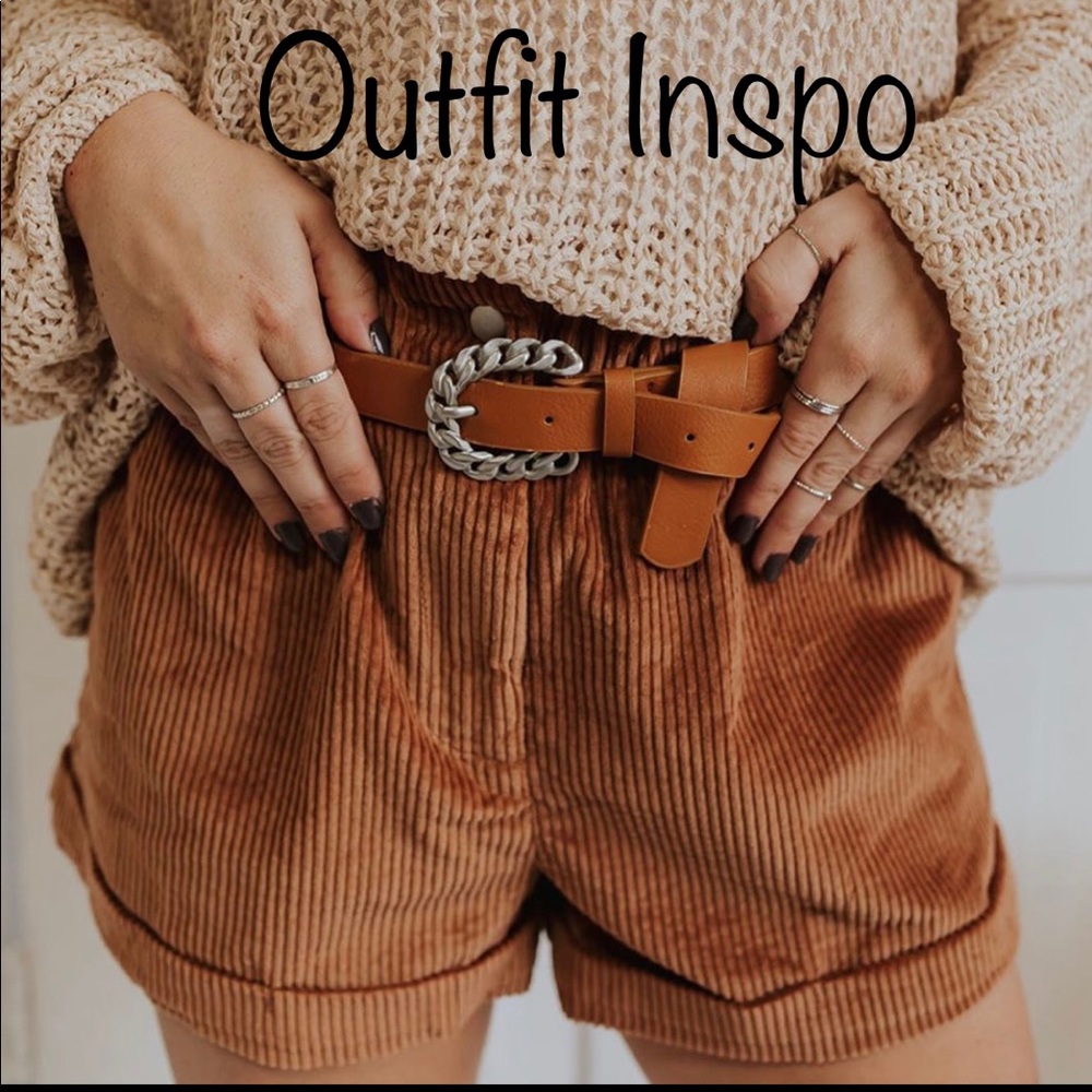 PAPER BAG CORDUROY SHORTS WITH POCKETS - Picture 3 of 6